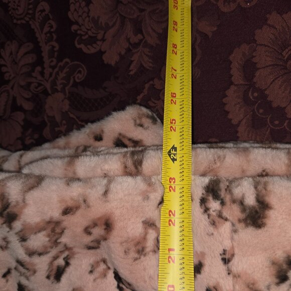 Oiley Pink Leopard Fur Cropped Jacket Woman's XLarge - Picture 6 of 7
